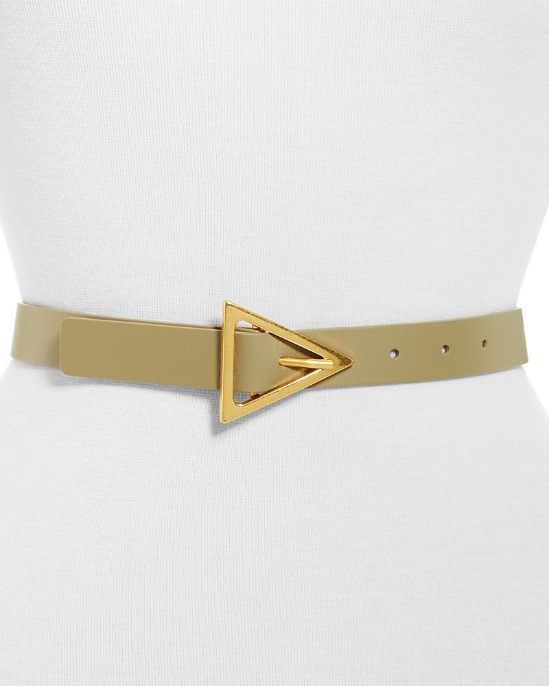 Bottega Veneta Womens Triangle Buckle Leather Belt Product Image