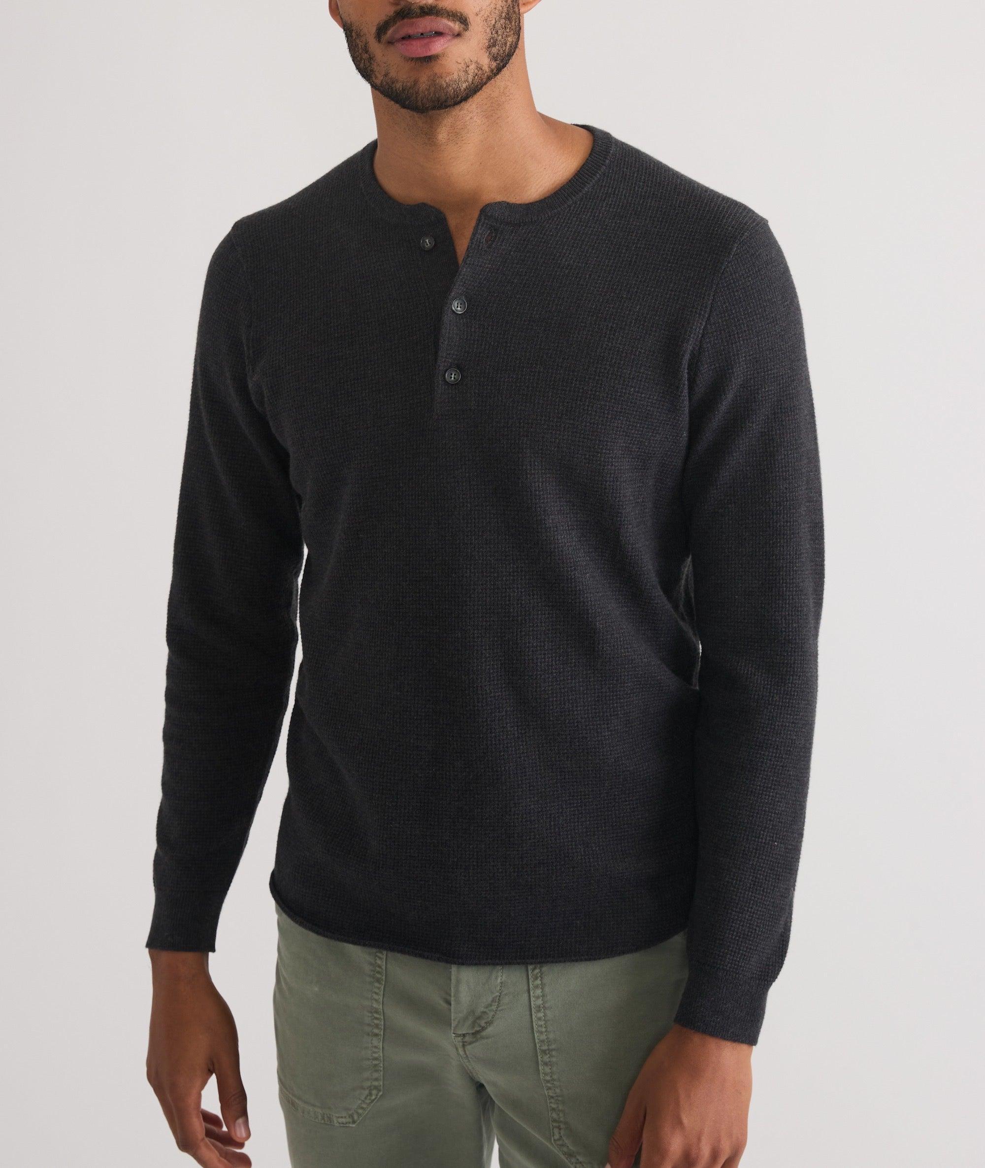 Merino Blend Sweater Henley Product Image