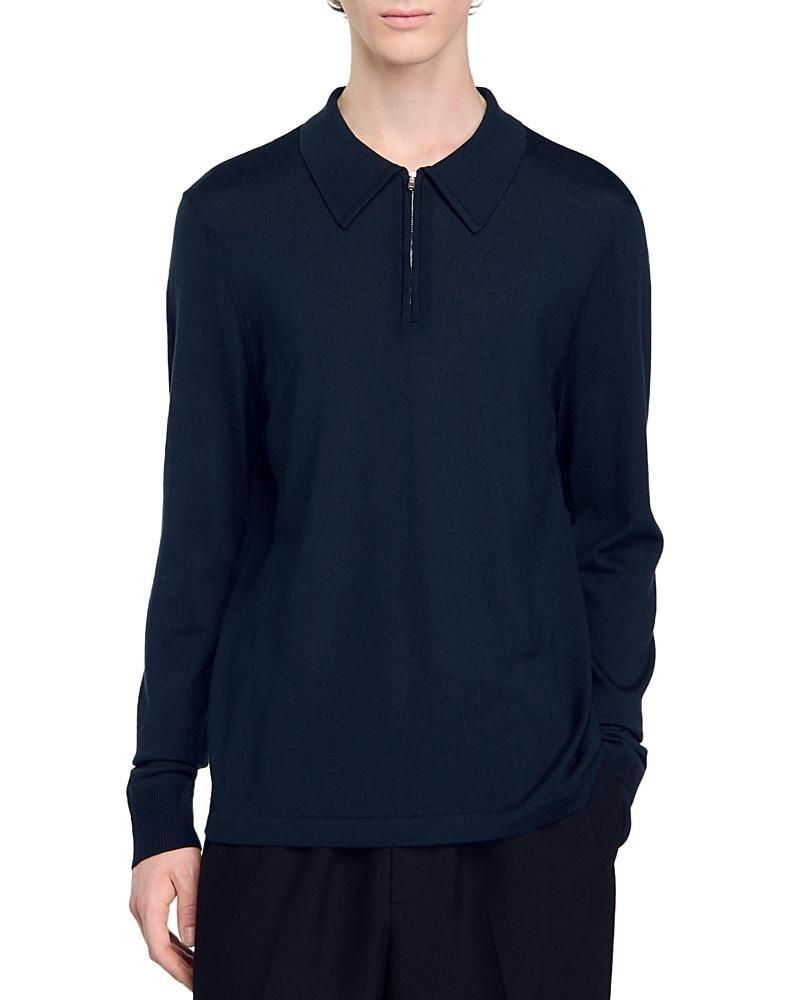 Sandro Wool-Blend Zip Polo Sweater Product Image