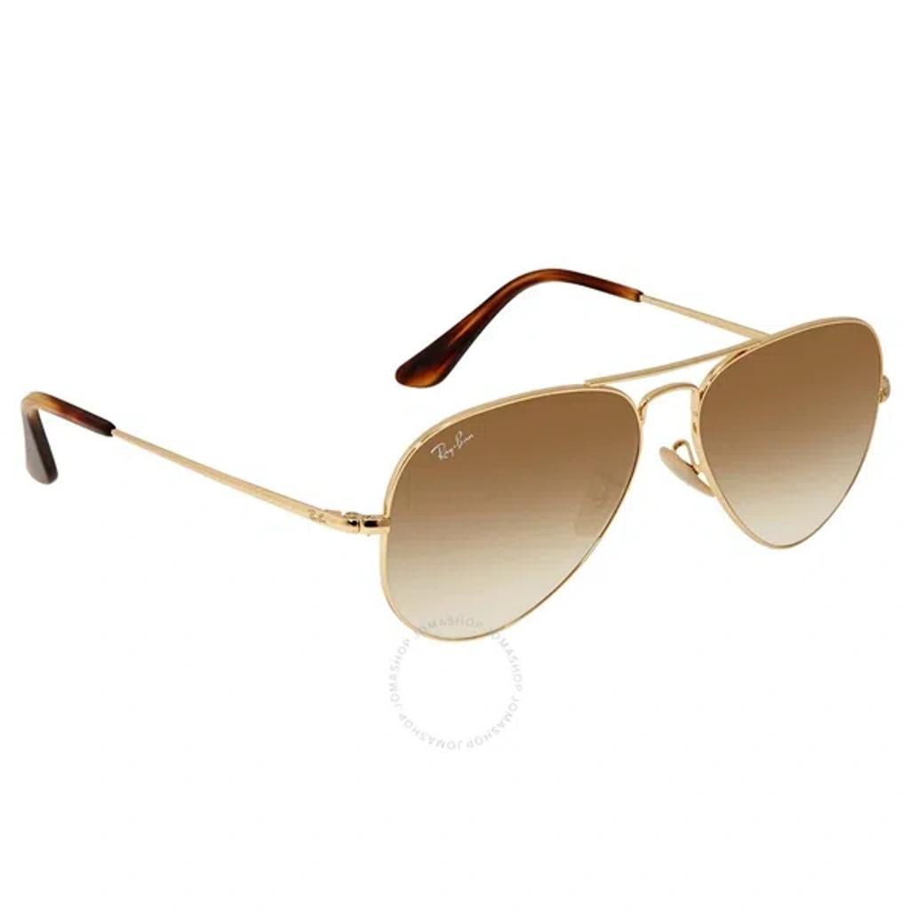 RAY BAN 3025 55 Gradient Aviator Sunglasses In Brown Product Image