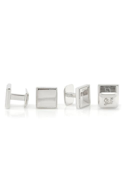 Mens Ox & Bull Trading Co. Sterling Silver Rope Square Studs Product Image