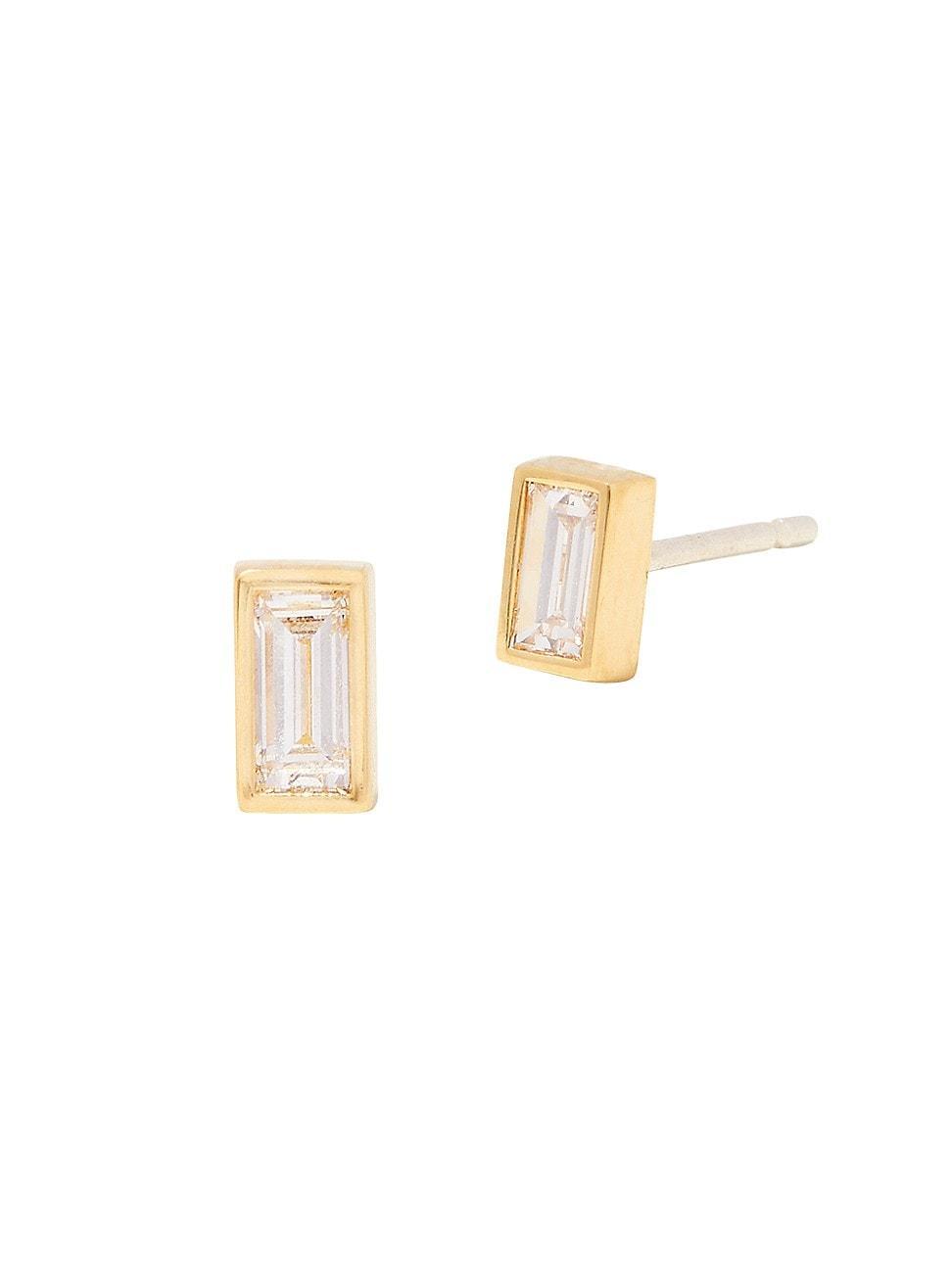 Womens Eli 14K-Yellow-Gold Vermeil & 0.09 TCW Diamond Stud Earrings Product Image