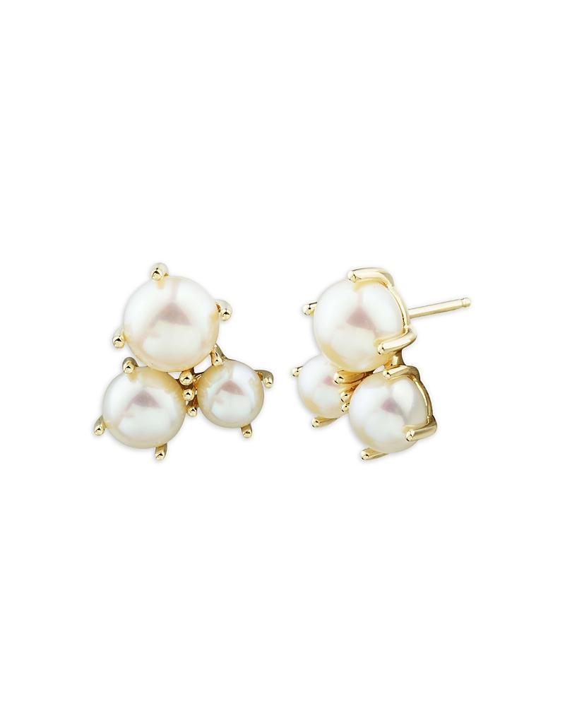 Gold plated 5 mm Round Cubic Zirconia Stud Earrings Product Image