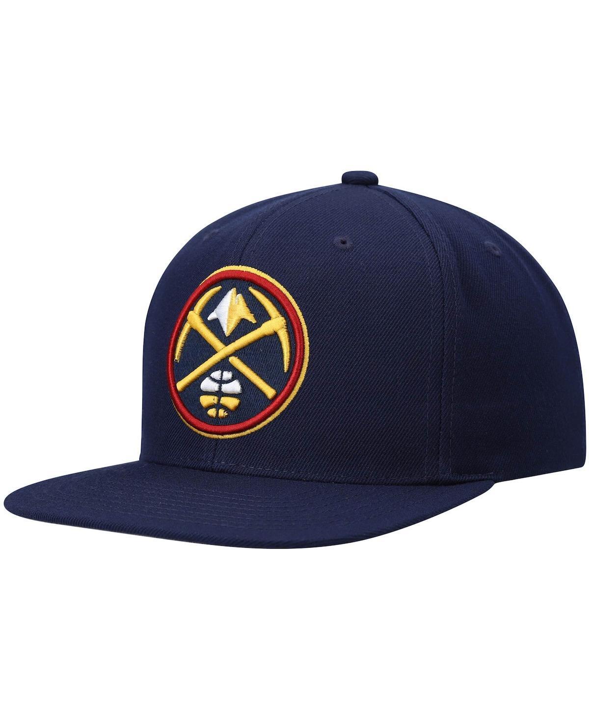 Mens Mitchell & Ness Navy Denver Nuggets Ground 2.0 Snapback Hat Product Image