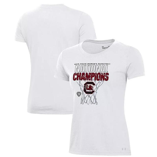 Under Armour Womens White South Carolina Gamecocks 2024 Ncaa Womens Basketball National Champions Locker Room T-Shirt Product Image