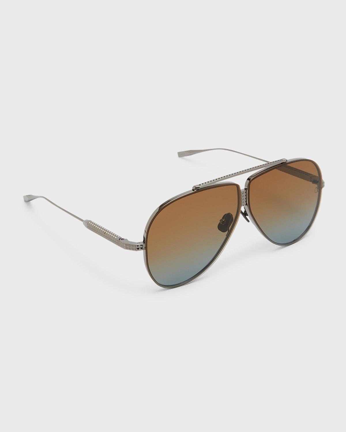 Mens XVI Double Bridge Aviator Sunglasses Product Image