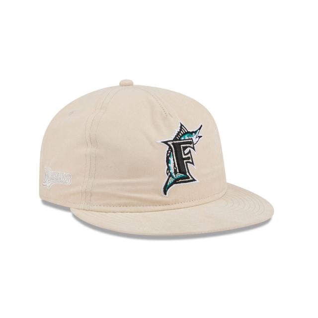 Miami Marlins Brushed Nylon Retro Crown 9FIFTY Adjustable Hat Male Product Image