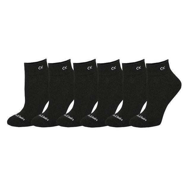 Womens Calvin Klein 6 Pack Quarter Socks Black Product Image