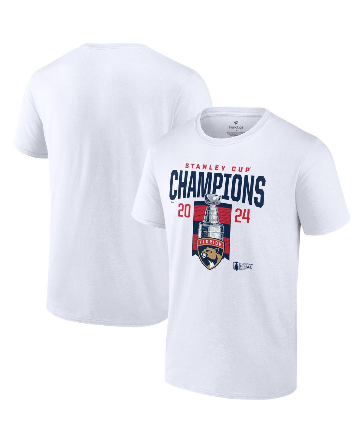 Fanatics Mens White Florida Panthers 2024 Stanley Cup Champions T-Shirt Product Image