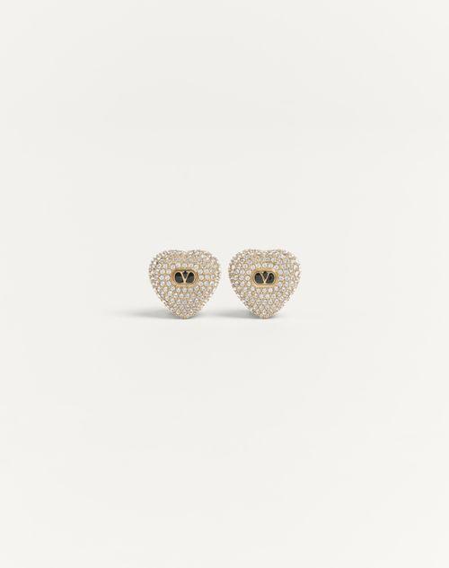 COEUR ROYAL METAL, ENAMEL AND SWAROVSKI® CRYSTAL EARRINGS Product Image