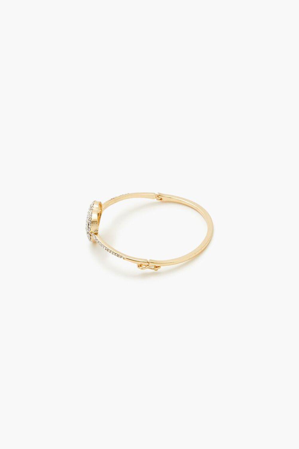 Rhinestone Heart Bangle Bracelet | Forever 21 Product Image