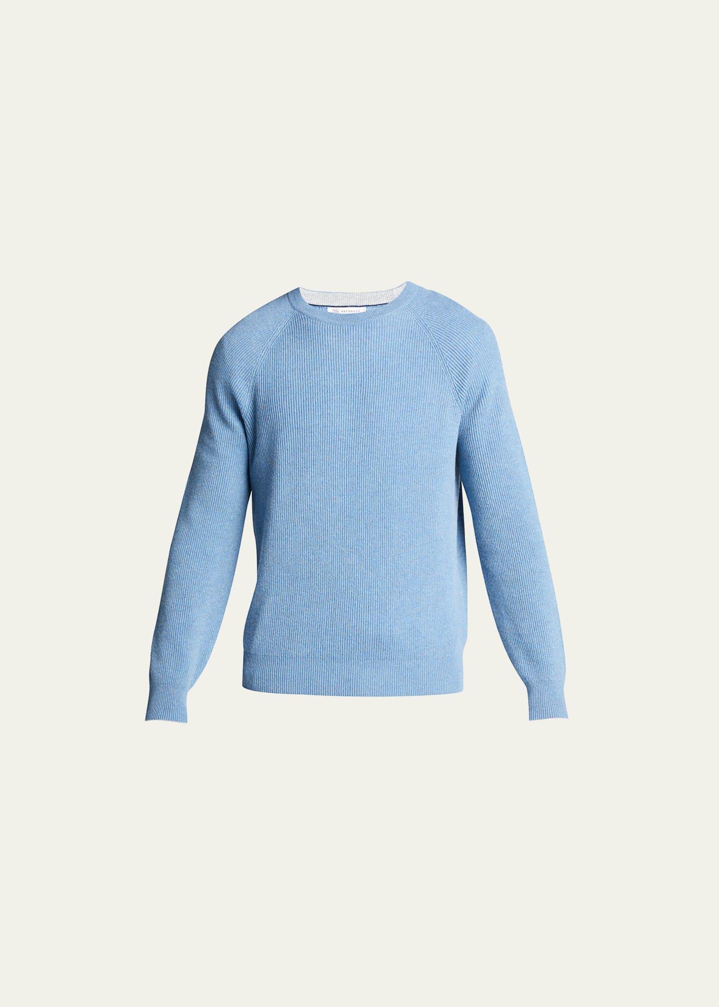 Mens Cashmere Ribbed Crewneck Sweater Product Image