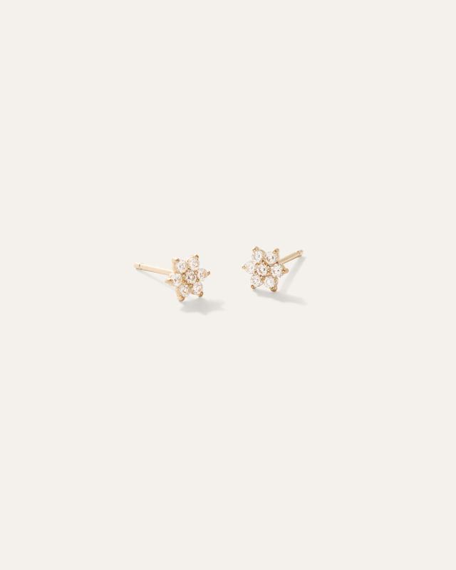 14K Gold Diamond Daisy Studs Product Image