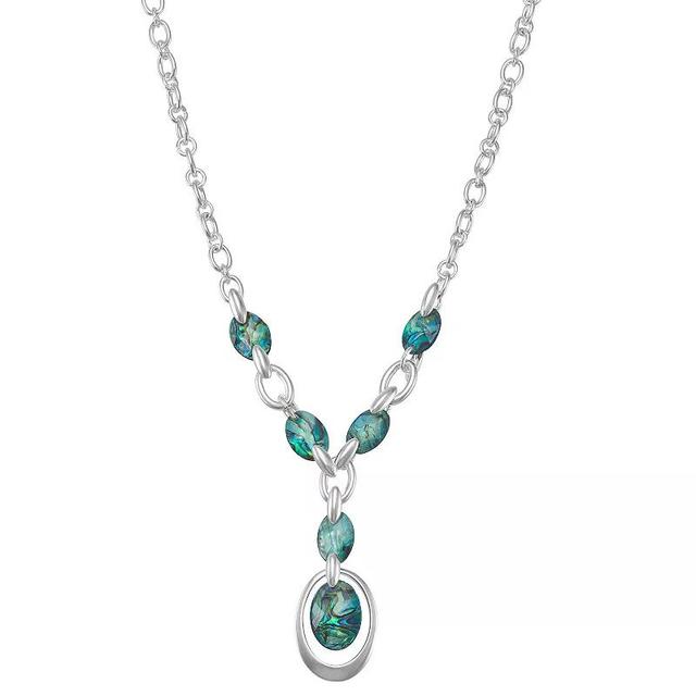 Napier Silver Tone Abalone Y-Necklace, Womens, Blue Product Image