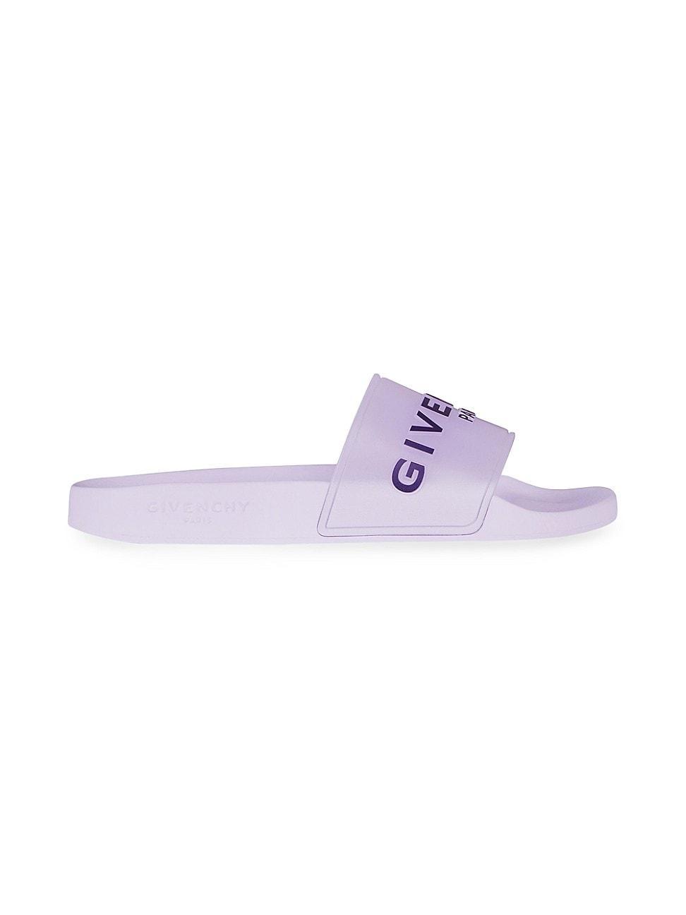 Womens Rubber Logo Pool Slides Product Image