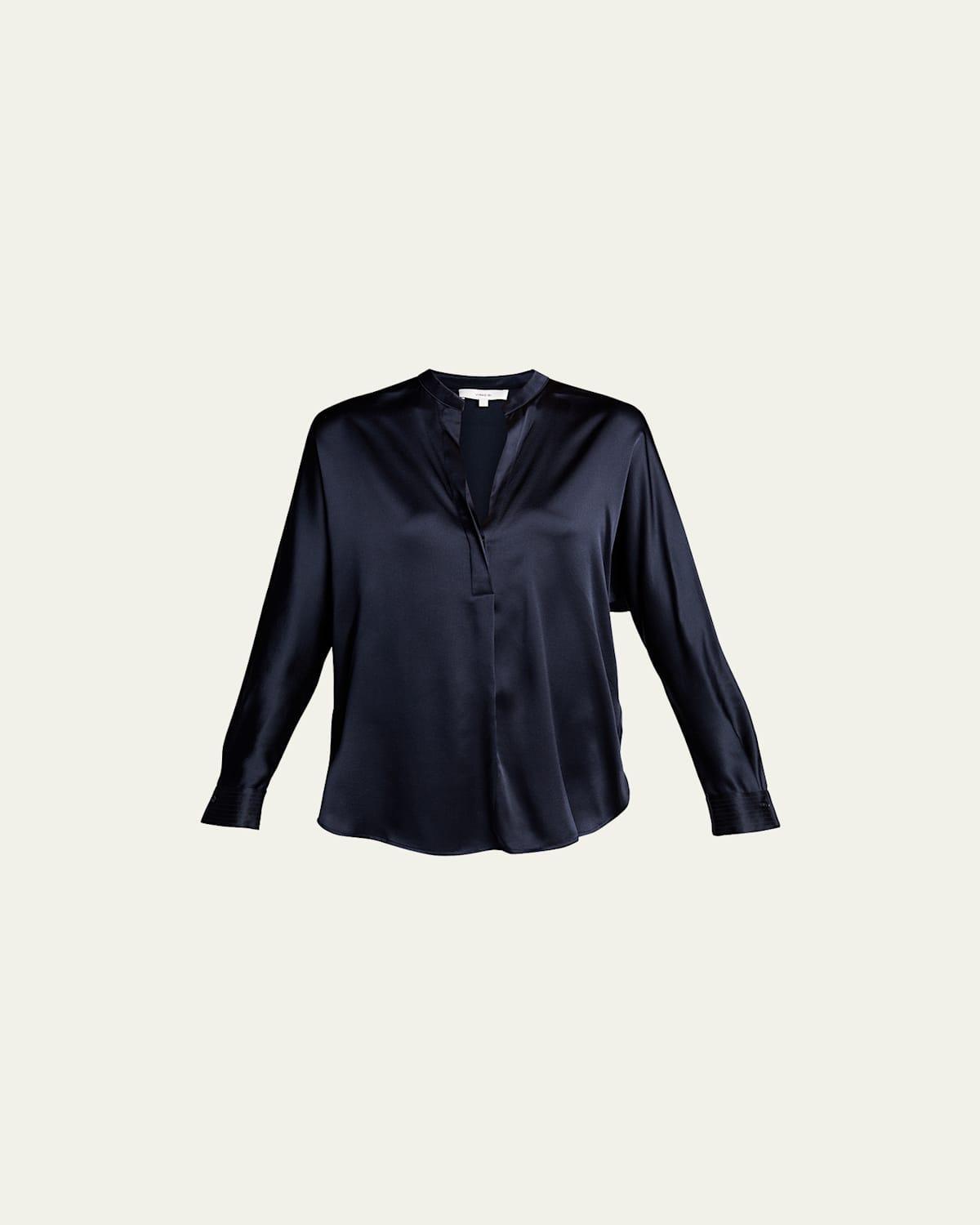 Womens Silk Long-Sleeve Blouse Product Image