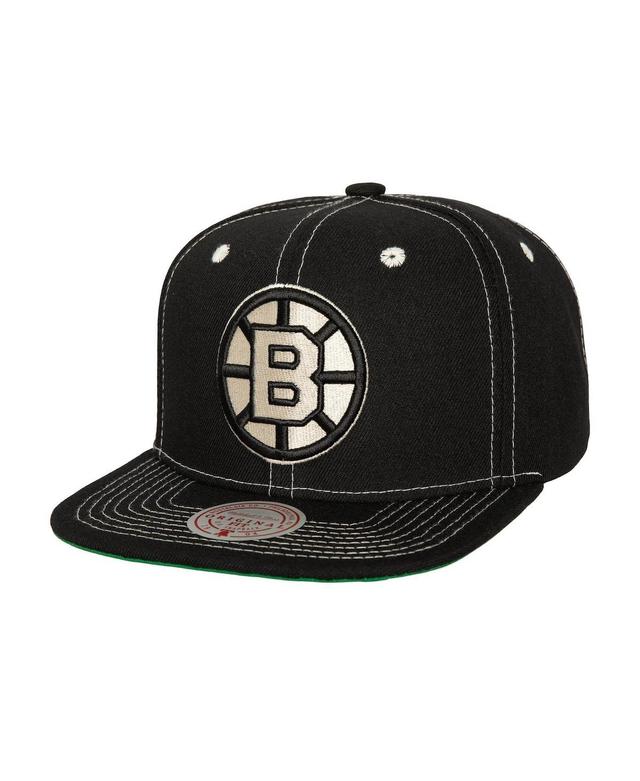 Mens Mitchell & Ness Boston Bruins Energy Contrast Natural Snapback Hat Product Image