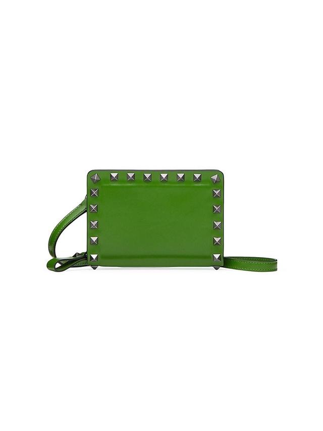 Mens Rockstud Calfskin Neck Wallet Product Image