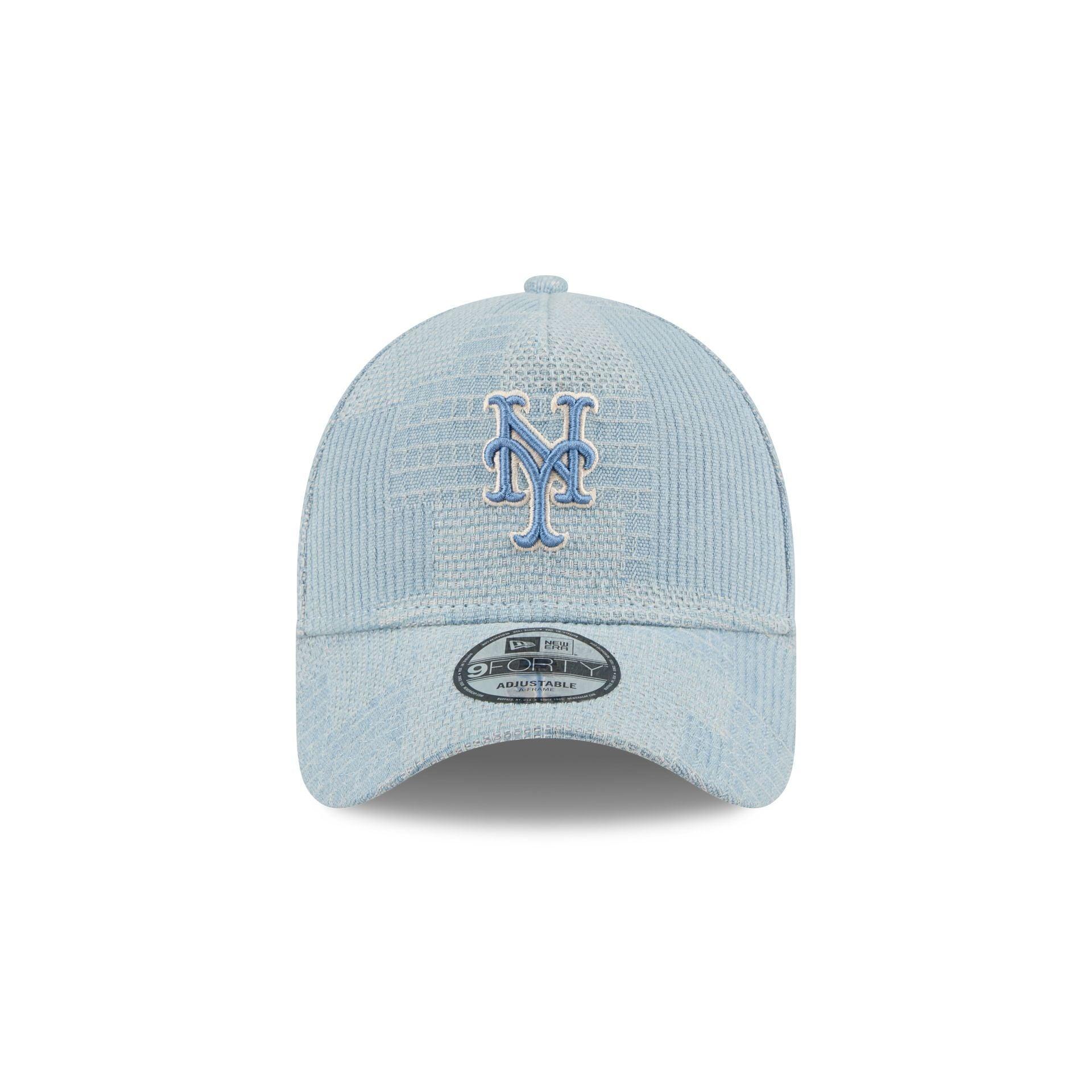 New York Mets Logo Essentials Denim 9FORTY A-Frame Snapback Hat Male Product Image