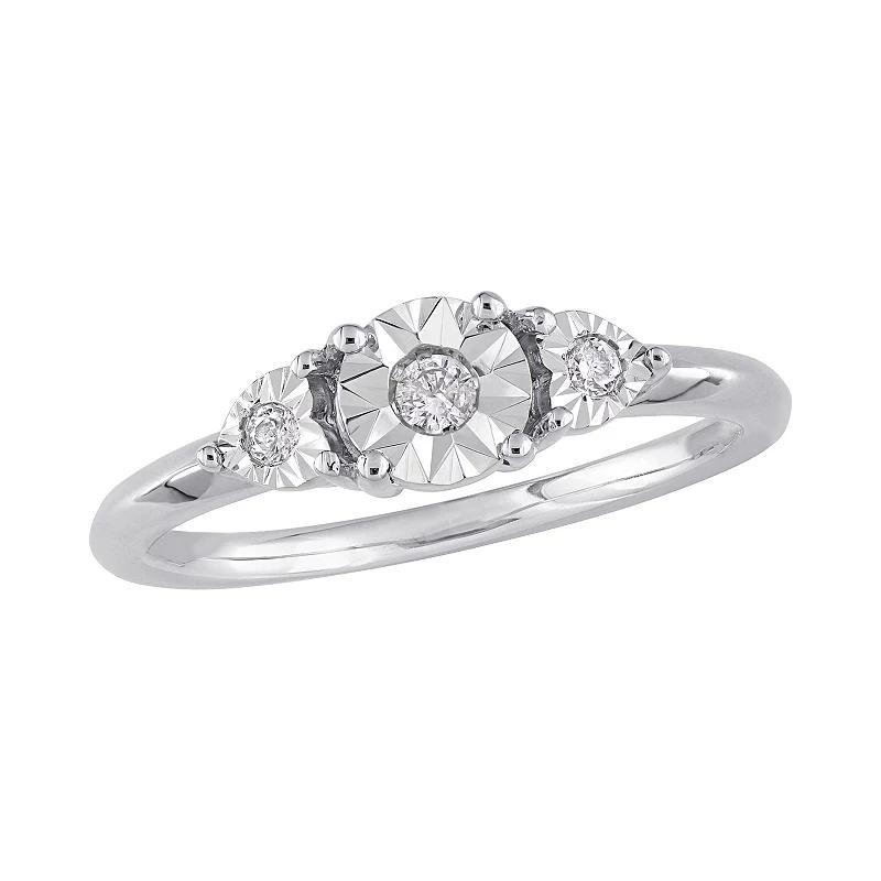 Stella Grace Sterling Silver 1/10 ct. T.W. Diamond Engagement Ring, Womens Product Image