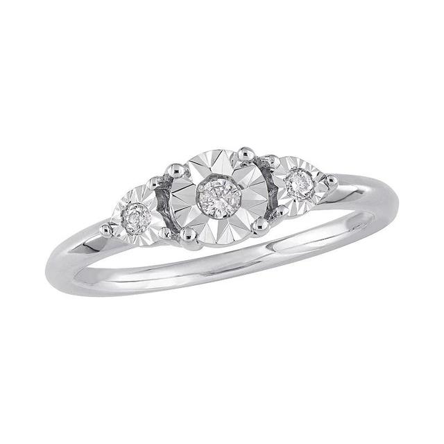 Stella Grace Sterling Silver 1/10 ct. T.W. Diamond Engagement Ring, Womens Product Image