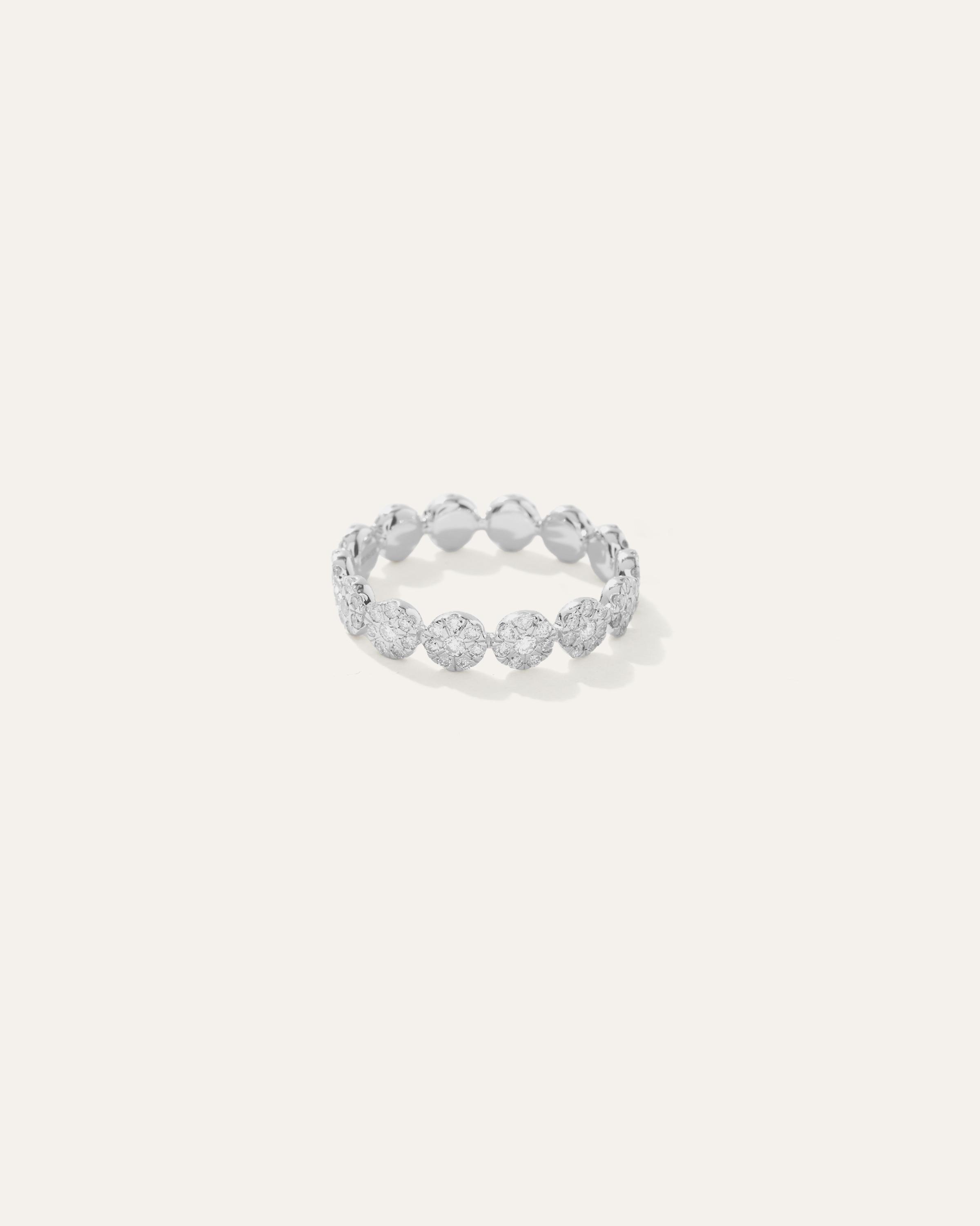 14K Gold Diamond Floral Eternity Band Product Image