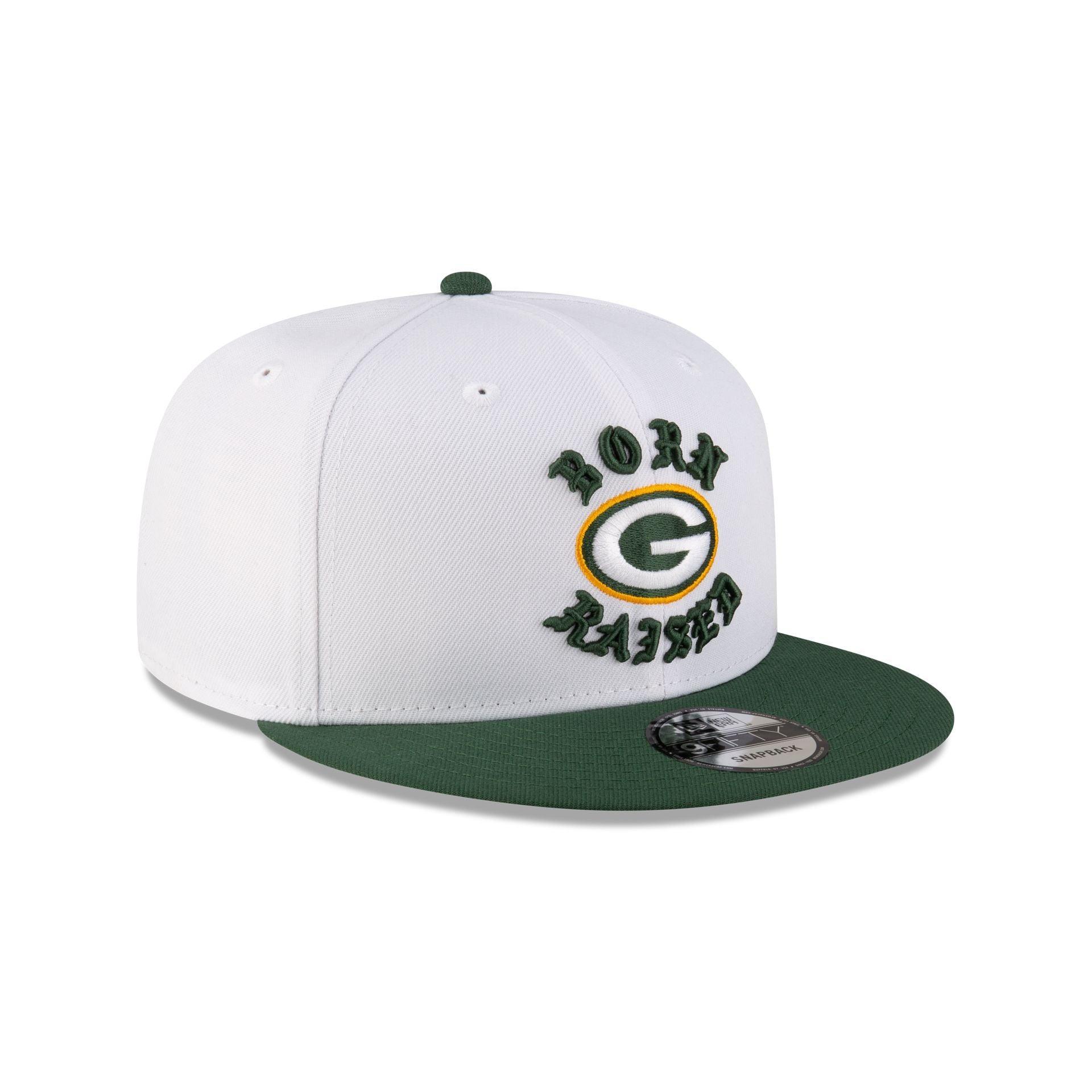 Born x Raised Green Bay Packers White 9FIFTY Snapback Male Product Image