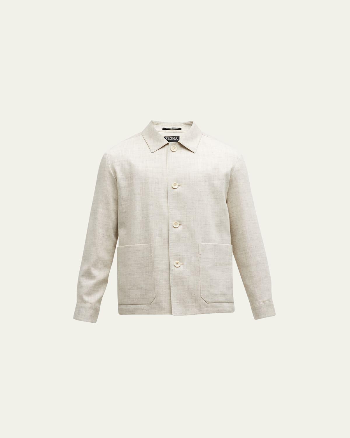 Zegna Linen & Silk Blend Chore Jacket Product Image