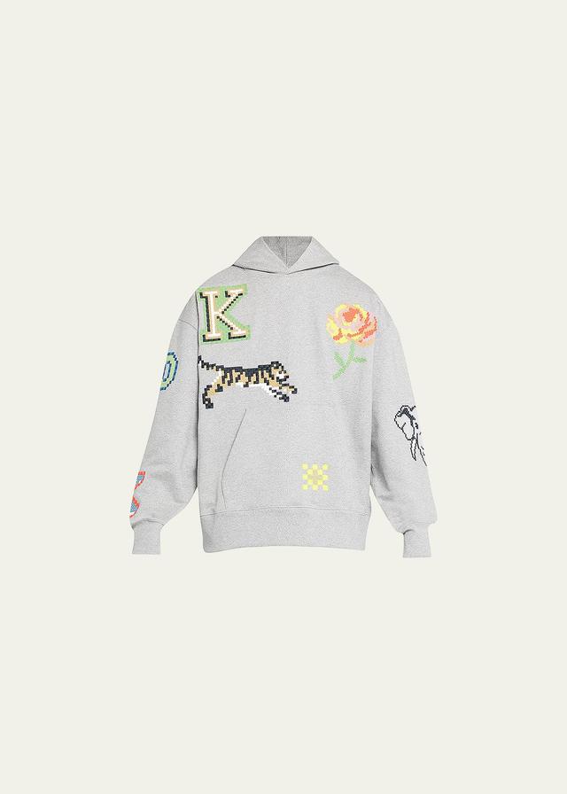 Mens Terry Pixel Icons Oversized Hoodie Product Image