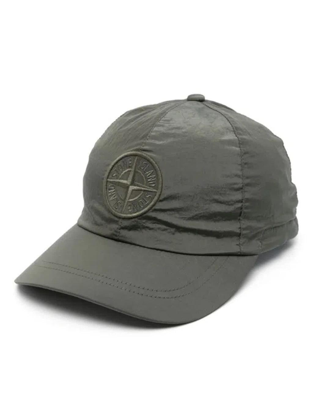 Embroidered-compass Baseball Cap In Green Product Image