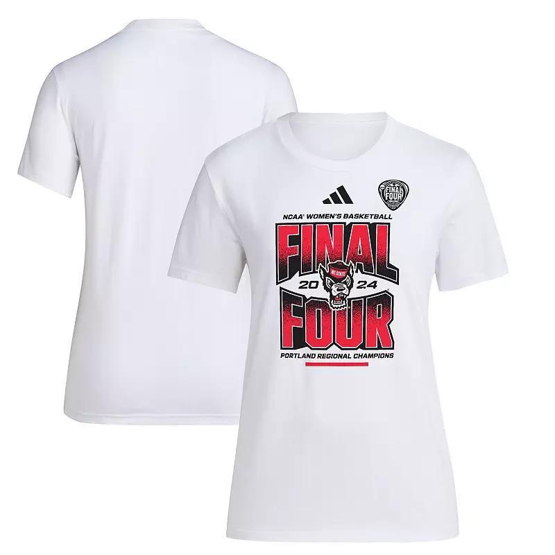 Womens adidas White NC State Wolfpack 2024 NCAA Womens Basketball Tournament March Madness Final Four Locker Room T-Shirt Product Image