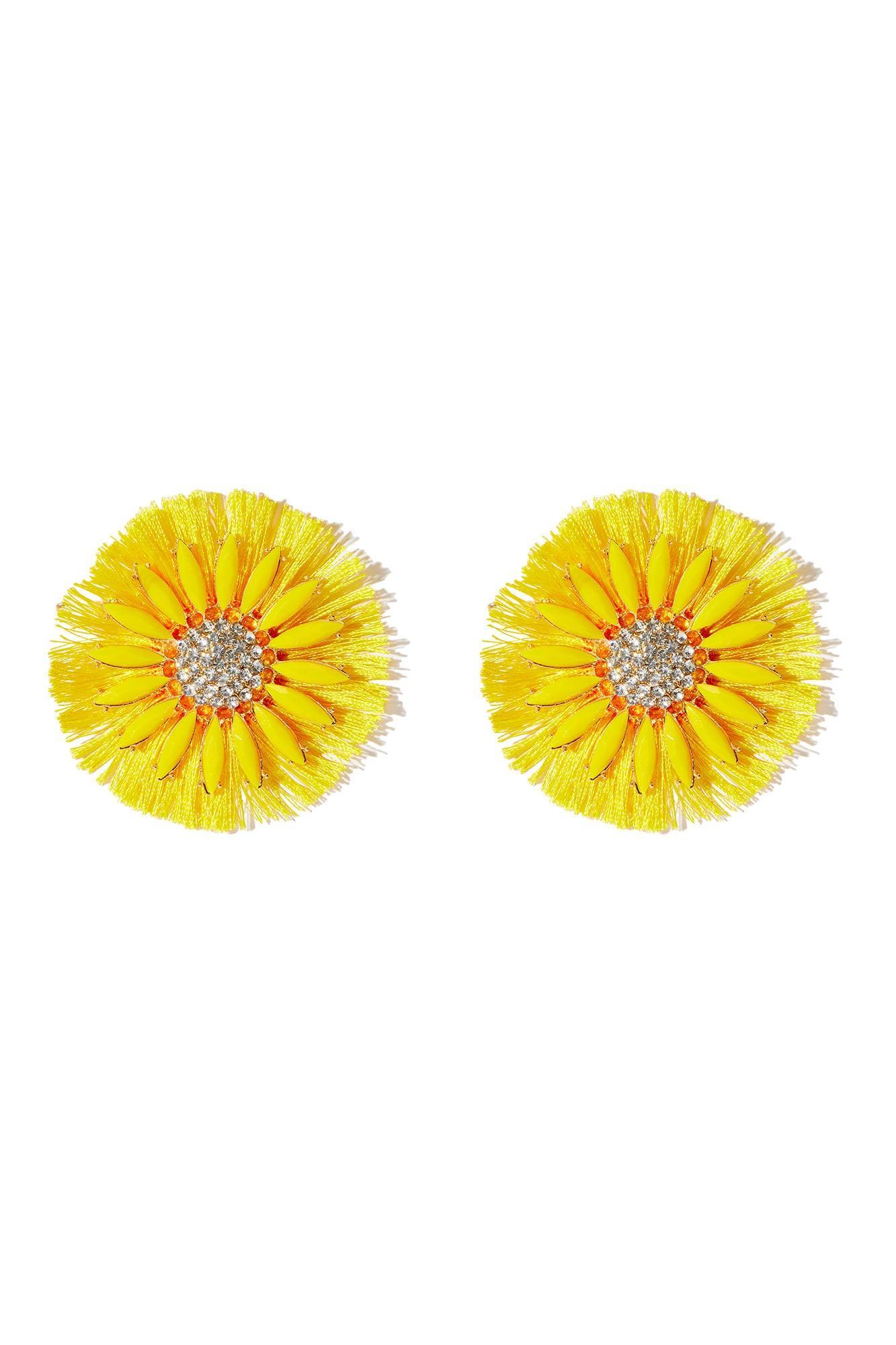 Brighter Days Sunflower Earrings - Yellow Product Image