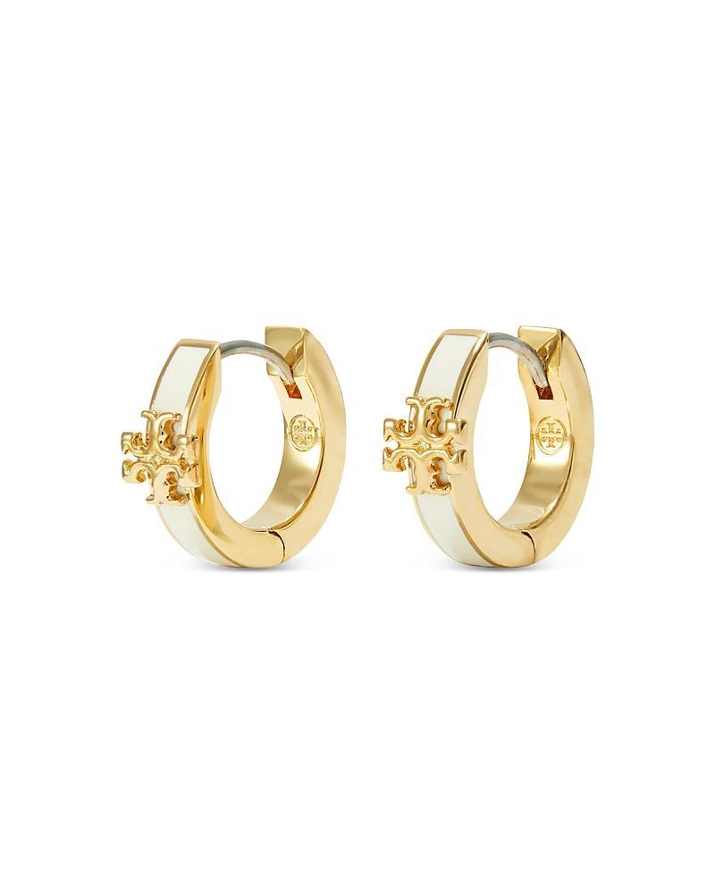 Tory Burch Kira Enamel Huggie Earrings Product Image