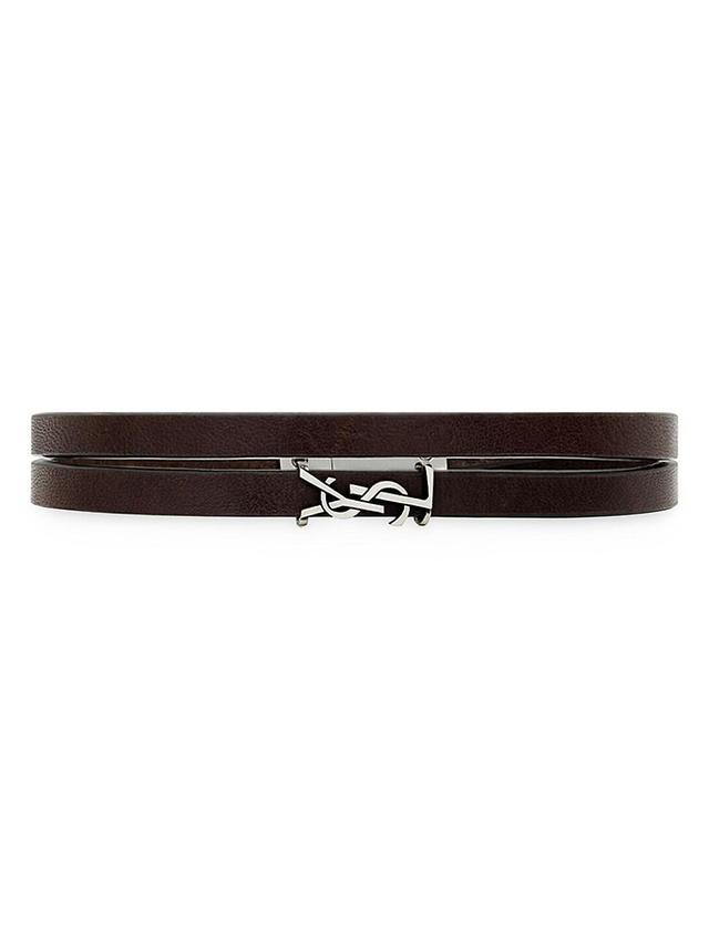 Mens Cassandre Double-Wrap Bracelet in Leather Product Image