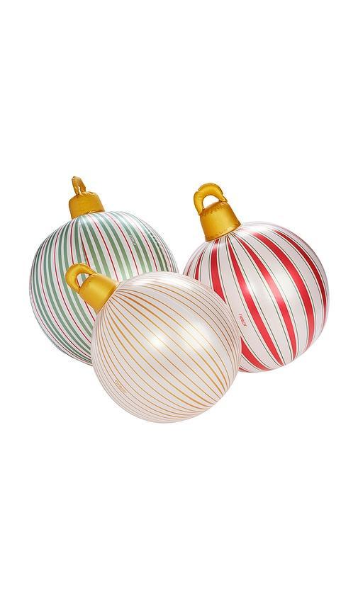 3 Pack Vintage Stripe Light Up Inflatable Ornaments Product Image