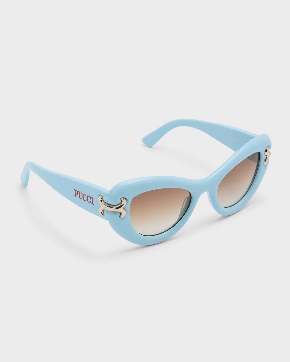 Filigree Acetate & Metal Cat-Eye Sunglasses Product Image