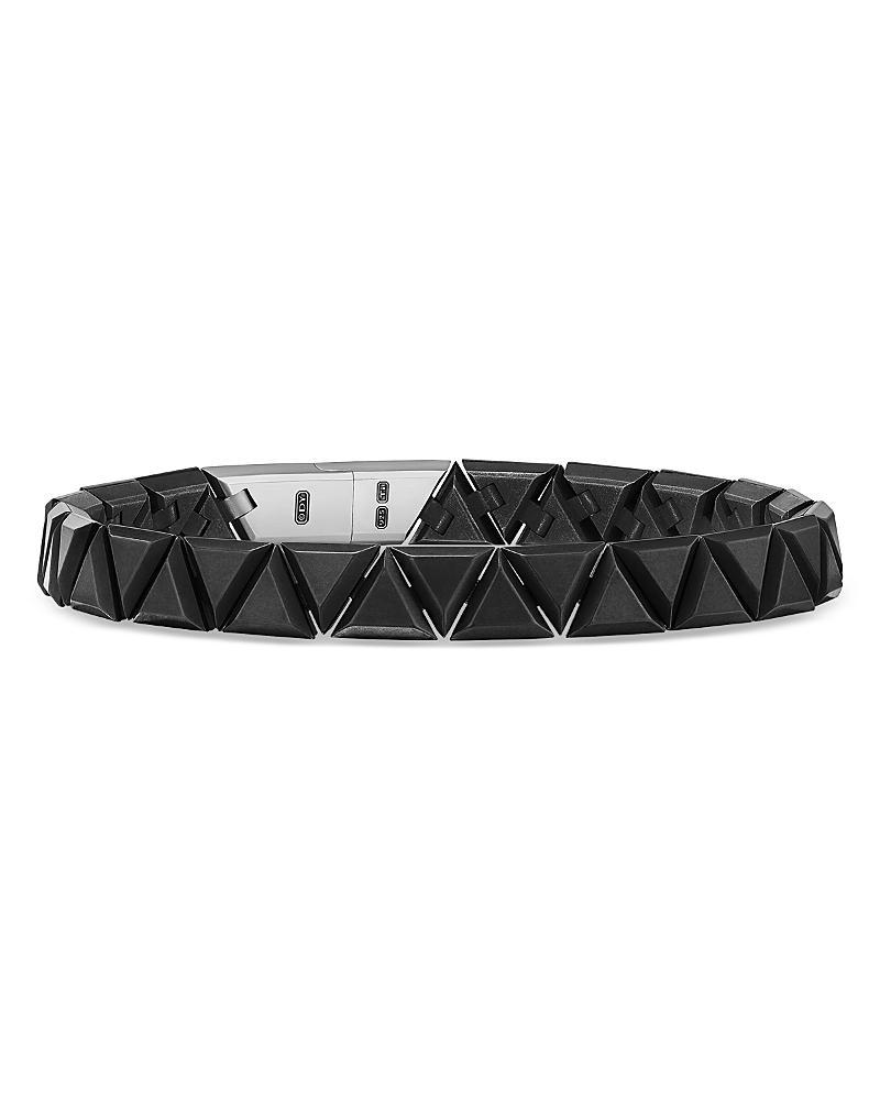 David Yurman Mens Faceted Link Triangle Bracelet in Black Titanium with Sterling Silver Product Image