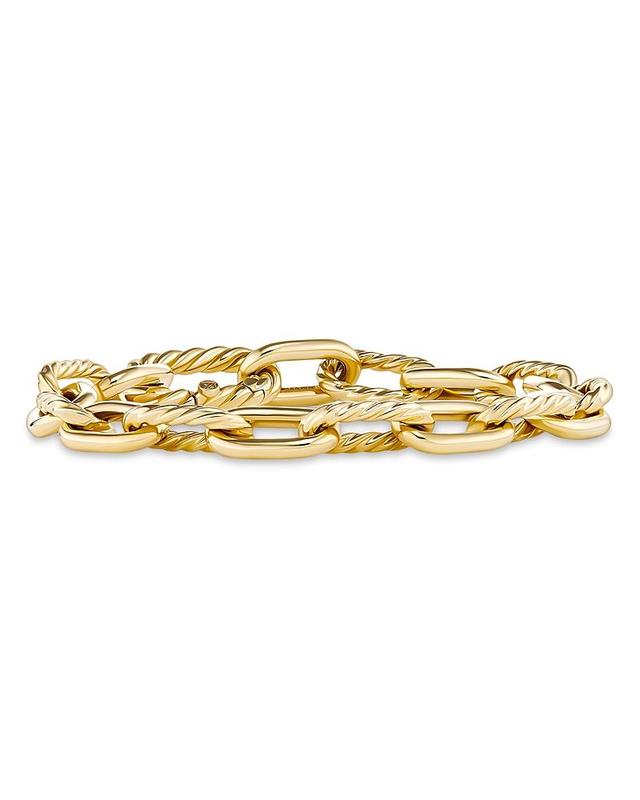 David Yurman 18K Yellow Gold Dy Madison Textured & Polished Link Bracelet, 8.5mm Product Image