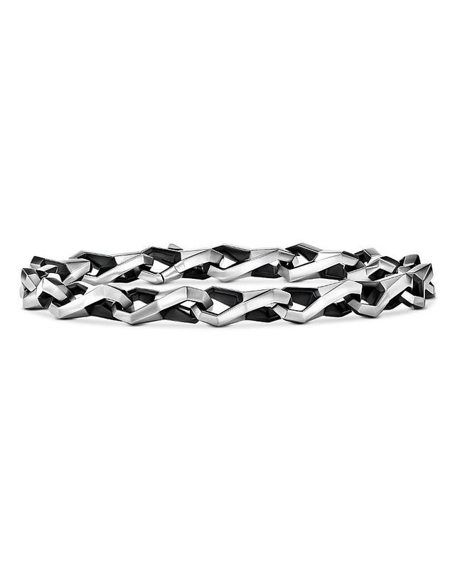 David Yurman Mens Sterling Silver Chain Angled Link Bracelet Product Image