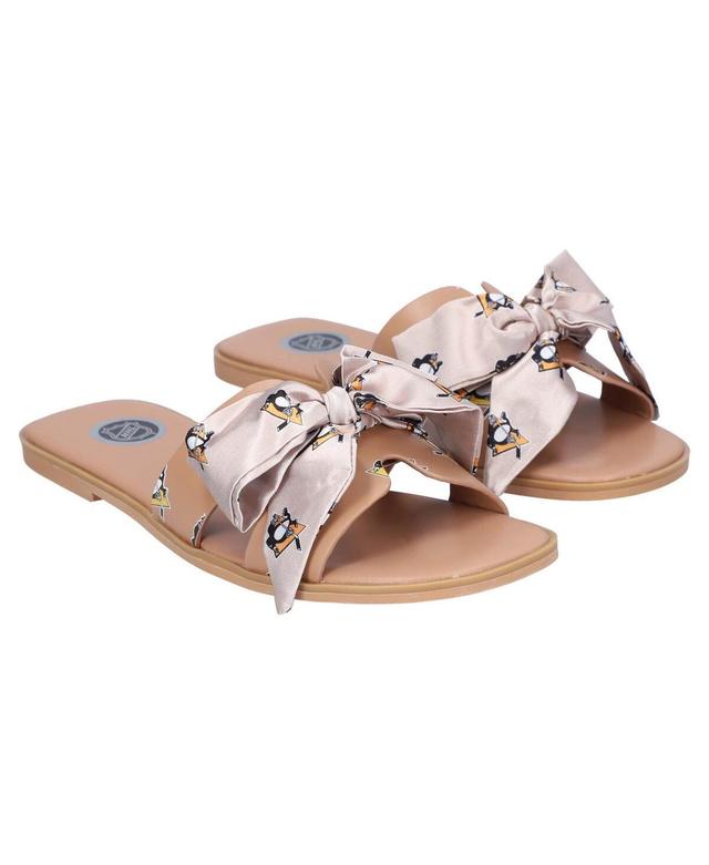 Womens Cuce Tan Pittsburgh Penguins Bow Sandals Product Image