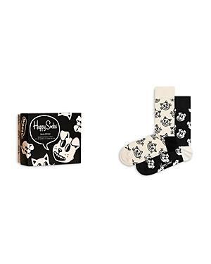 Happy Socks Pets Print Assorted 2-Pack Cotton Blend Crew Socks Gift Set Product Image