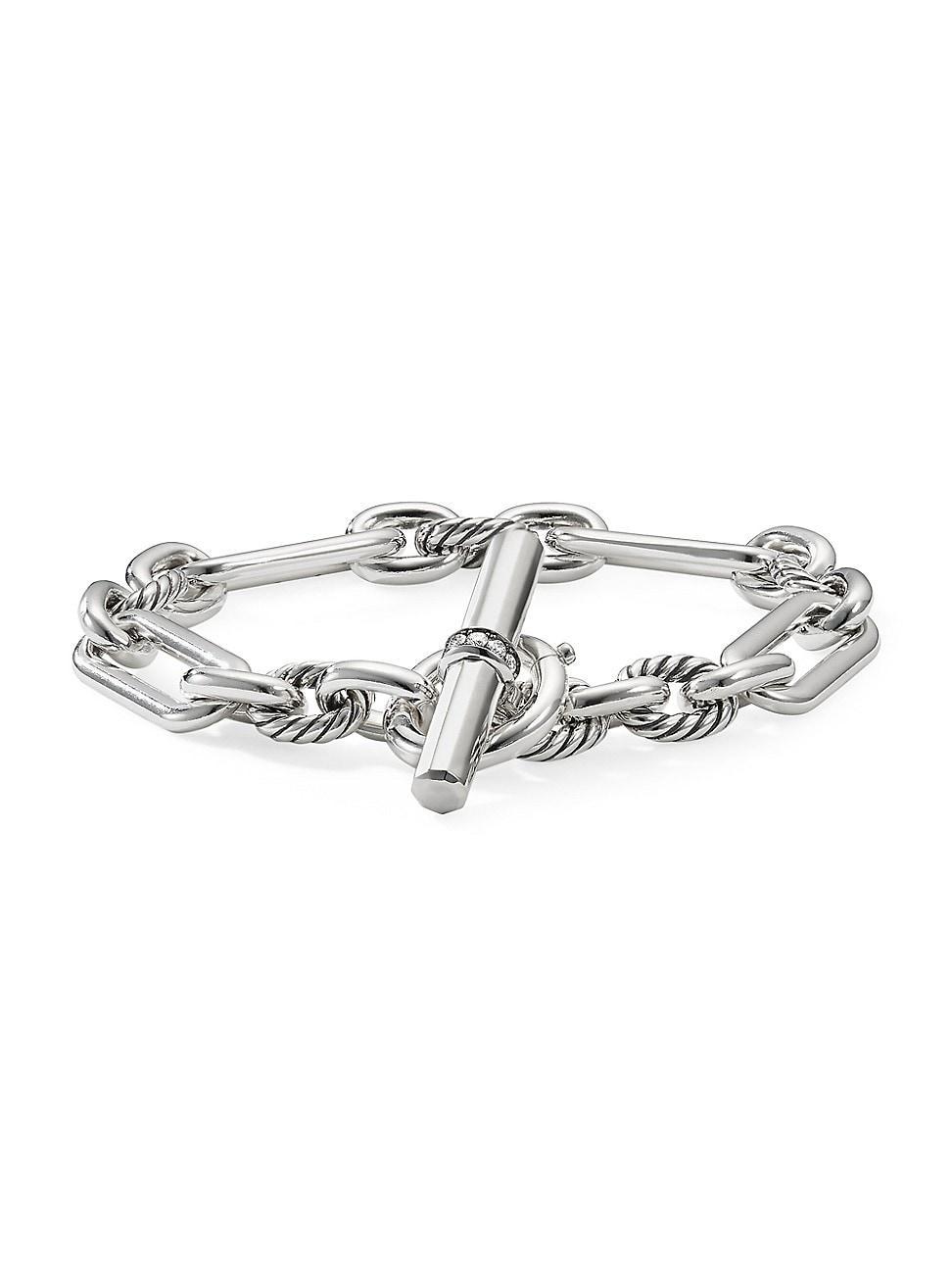 Womens Lexington Sterling Silver & Diamond Chain Toggle Bracelet Product Image