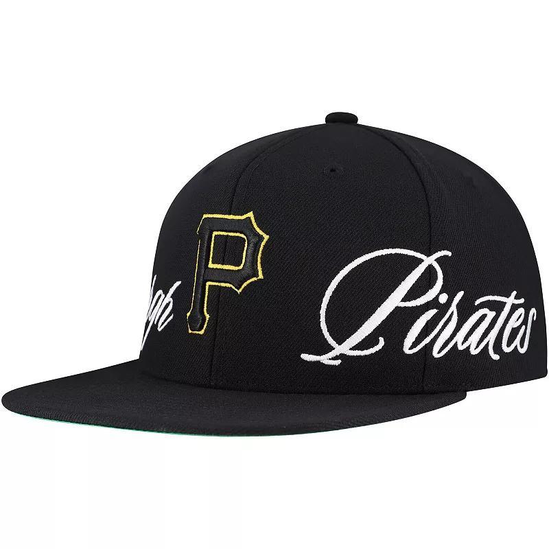 Mens Mitchell & Ness Pittsburgh Pirates Just Don x MLB Lux Script Snapback Hat Product Image