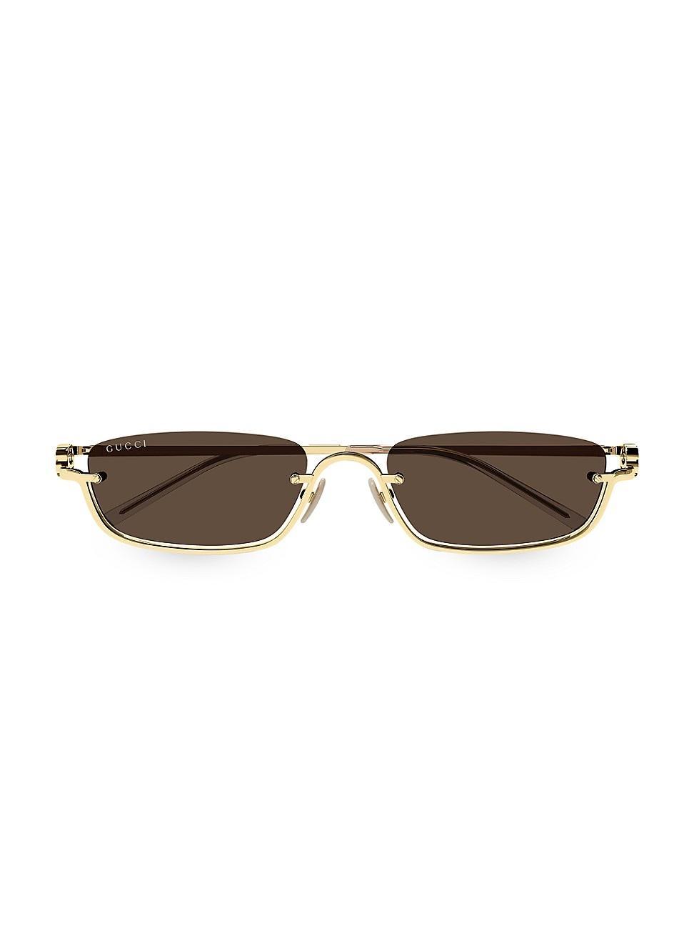 Mens GG Upside Down 55MM Rectangular Metal Sunglasses Product Image