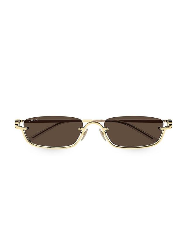 Mens GG Upside Down 55MM Rectangular Metal Sunglasses Product Image