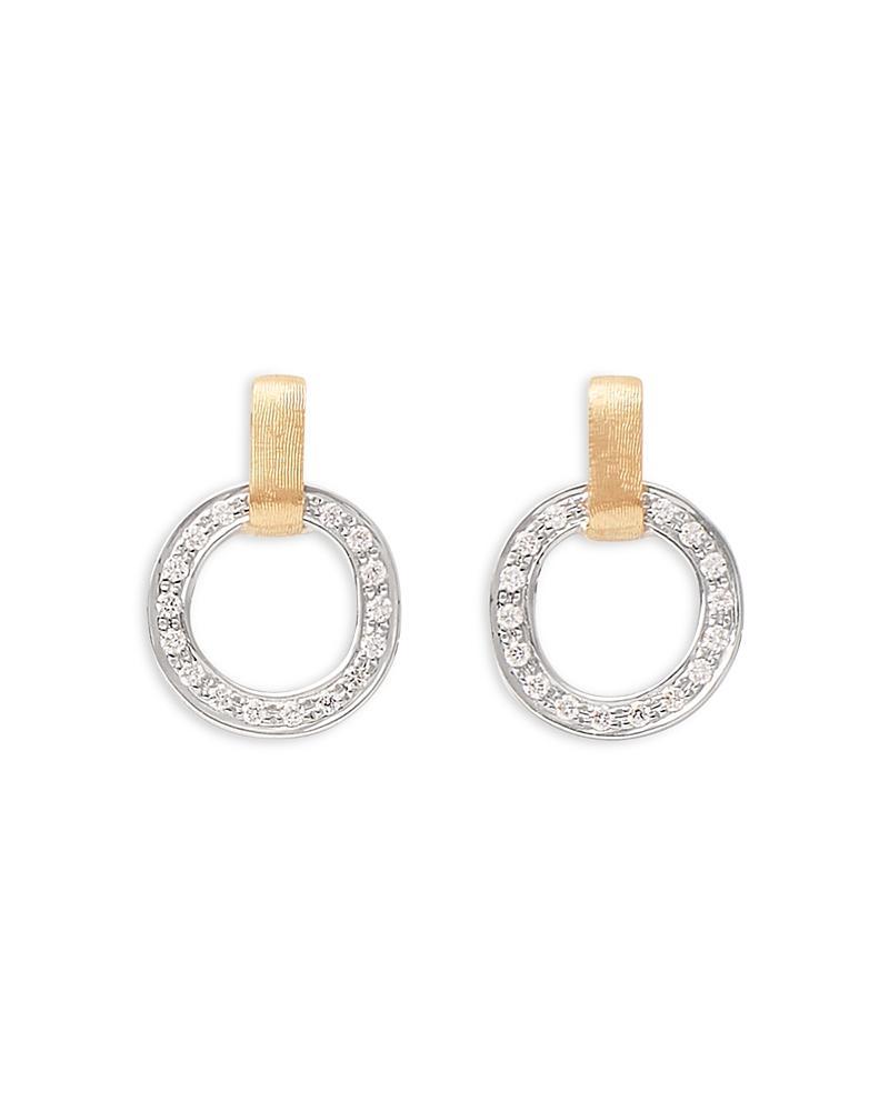 Womens Jaipur Two-Tone 18K Gold & Diamond Hoop Drop Earrings Product Image