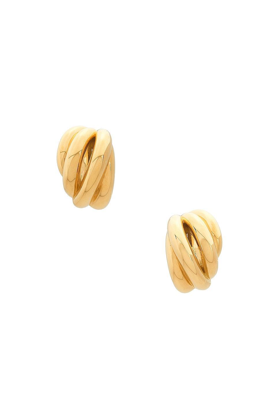 Balenciaga Saturne Earrings in Metallic Gold Product Image