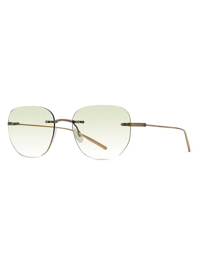 Mens Tyrone Titanium Rimless Square Sunglasses Product Image