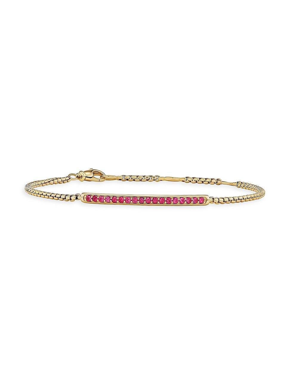 Womens Petite Pav Bar Bracelet in 18K Yellow Gold Product Image