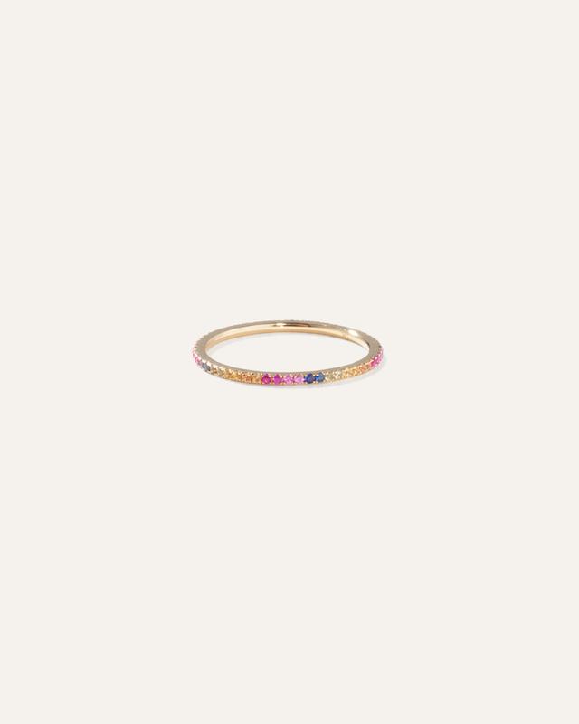 14K Gold Pave Sapphire Rainbow Band Product Image